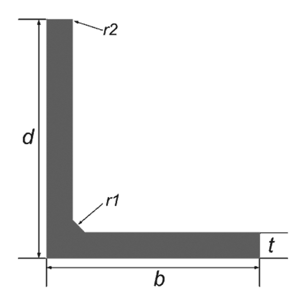 150 x 150 x 10 Mild Steel Equal Angle S355 — dimensioned cross-section