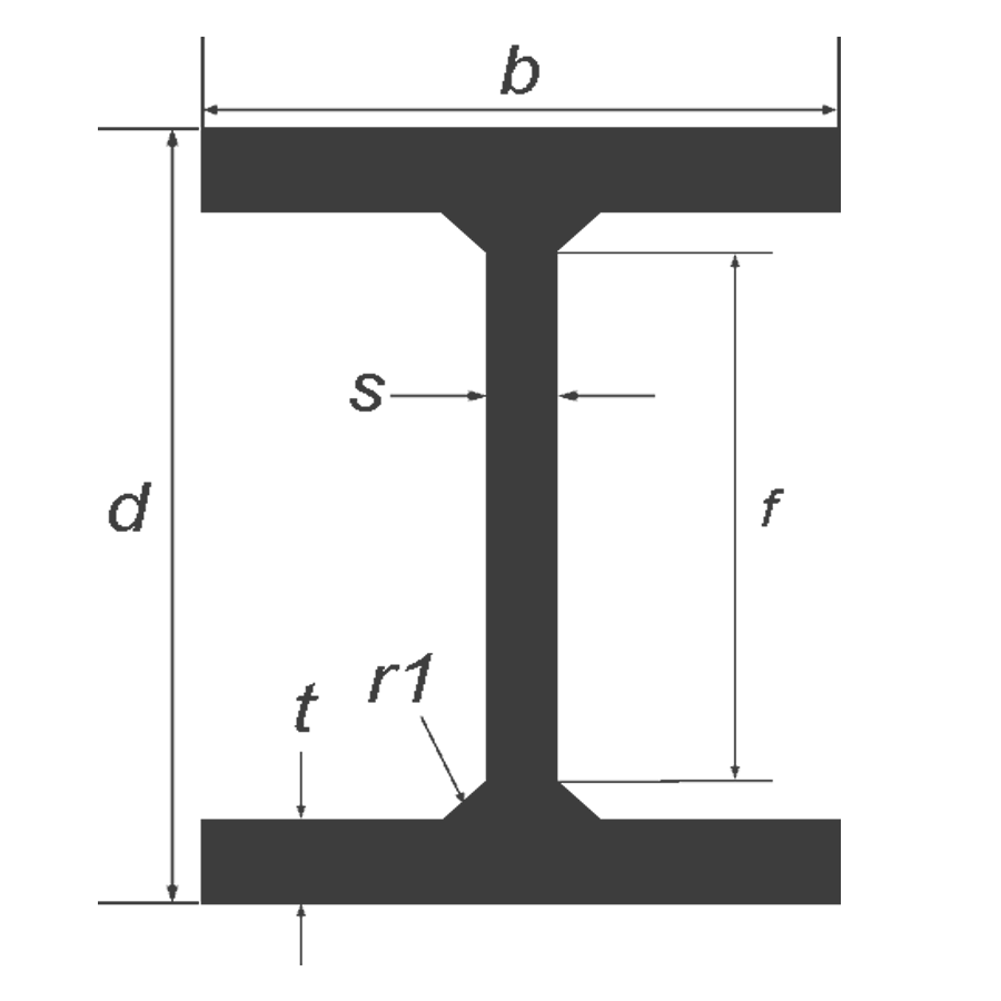 152 x 89 x 16 kg Universal Beam S355 — dimensioned cross-section