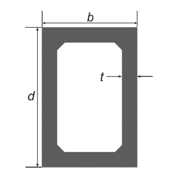 120 x 80 x 8.0 Rectangular Hollow Section S355 — dimensioned cross-section
